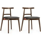 Konsimo Holzstuhl 2er-Set ¦ grau ¦ Maße (cm): B: 47 H: 76