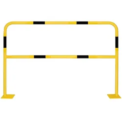 PROREGAL Schutzbügel Small zur Trennung & Sicherung von Arbeitsbereichen | inkl. Bodenplatte | HxB 100x150cm | Rohr-Ø  4cm | Schwarz-Gelb