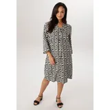 aniston plus Blusenkleid Schwarz/Weiß 44