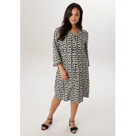 aniston plus Blusenkleid Schwarz/Weiß 44