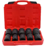 FUROMG 1Zoll Schlagschrauber Kraft Nußsatz Nüsse Satz LKW 10PCS Kraftnüsse Nuss Set 24mm bis 46mm Stecknüsse Verlängerung