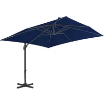 vidaXL Ampelschirm mit Aluminium-Mast 300 x 300 cm azurblau