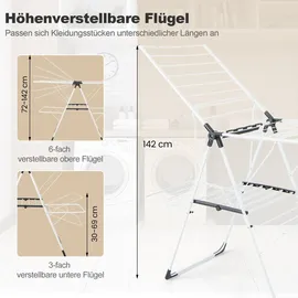 Costway Flügelwäschetrockner 33 m weiß