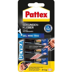 Pattex Kleben Pattex Sekundenkleber Ultra Gel Mini Trio, 3 1 g