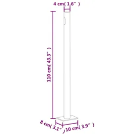 vidaXL Seitenmarkise 180 x 600 cm Schwarz Polyester