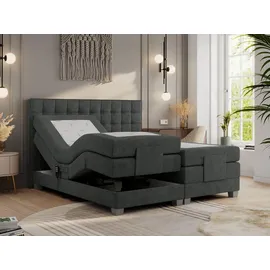 MKS Boxspringbett 180 x 200 cm H4 Dunkelgrau