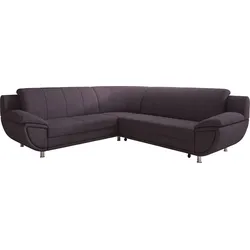 Ecksofa TRENDMANUFAKTUR "Rondo II, L-Form", braun (rosybraun), B:267cm H:85cm T:247cm, Struktur (100% Polyester), Sofas, wahlweise mit Federkern, wahlweise mit Bettfunktion