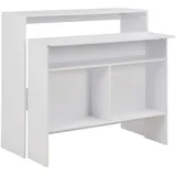vidaXL Bartisch mit 2 Tischplatten 40 x 120 x 130 cm Weiß