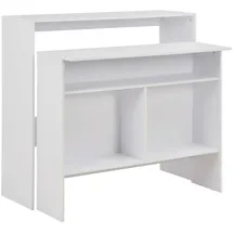 vidaXL Bartisch mit 2 Tischplatten 40 x 120 x 130 cm Weiß