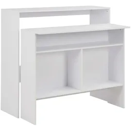vidaXL Bartisch mit 2 Tischplatten 40 x 120 x 130 cm Weiß