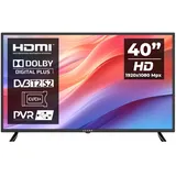 Kiano Slim TV Fernseher 40" Zoll 100 cm | LED Full HD 1080p TV-Matrix FHD | Triple Tuner DVB-T2 CI CI+ |2 HDMI Eingänge | Multimedia USB | Dolby A... - Schwarz