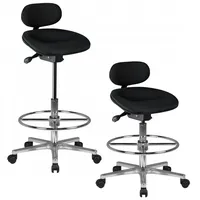 KADIMA DESIGN Arbeitshocker LOUISIANA Stoffbezug schwarz Drehhocker höhenverstellbare