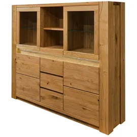 MASSIVMOEBEL24.DE Highboard 163 x 142 x 40 cm braun