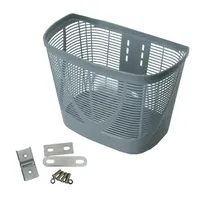 F Fityle Fahrradkorb Vorne Groß, Lenkerkorb Metall Vorne Abnehmbar, Kunststoffkorb Vorne Korb Radkorb, Front Bike Basket, Bicycle Basket, Transportkorb Fahrrad für Radfahren, Camping, GRAU