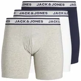 JACK & JONES Solid Boxershorts 3 Einheiten Light Grey Melange / Pack White Navy Blazer L