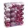 INGE-GLAS 47 Christbaumkugeln Kunststoff 4cm und 6cm mit Spitze Set, Farbe: rosa Glanz/matt