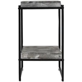 Mendler Blumentisch HWC-K71, Blumenregal Beistelltisch Pflanzregal, MVG-zertifiziert MDF Metall ~ dunkelgrau, 61cm