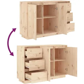 vidaXL Sideboard 111x34x75 cm Massivholz Kiefer