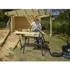 WOLFCRAFT Maschinentisch Stahl 91,5 x 86 x 70 cm Schwarz/Grau klappbar