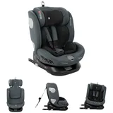 Kikkaboo Autokindersitz Kindersitz i-Moove i-Size, bis: 36 kg, (40-150cm) Isofix 360-Grad-Drehung Kopfstütze grau