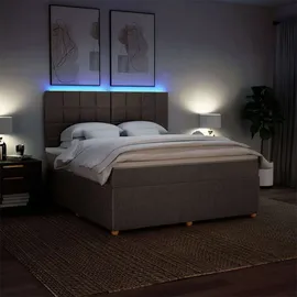 vidaXL Boxspringbett mit Matratze Taupe 180x200 cm Stoff