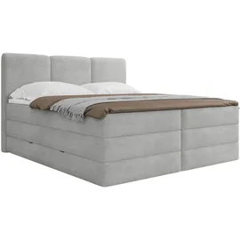 Roller Boxspringbett - grau - H2/H3 - inklusive Topper - 180x200 cm