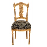 BISCOTTINI INTERNATIONAL ART TRADING Kekse Stühle Luigi XVI 90 x 40 x 45 cm | Stuhl im französischen Stil antik Gold | Schlafzimmer Sessel | Barock Stühle