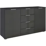 OTTO home Kombikommode 120 x 81 x 42 cm Graumetallic / Hochglanz Effektgrau