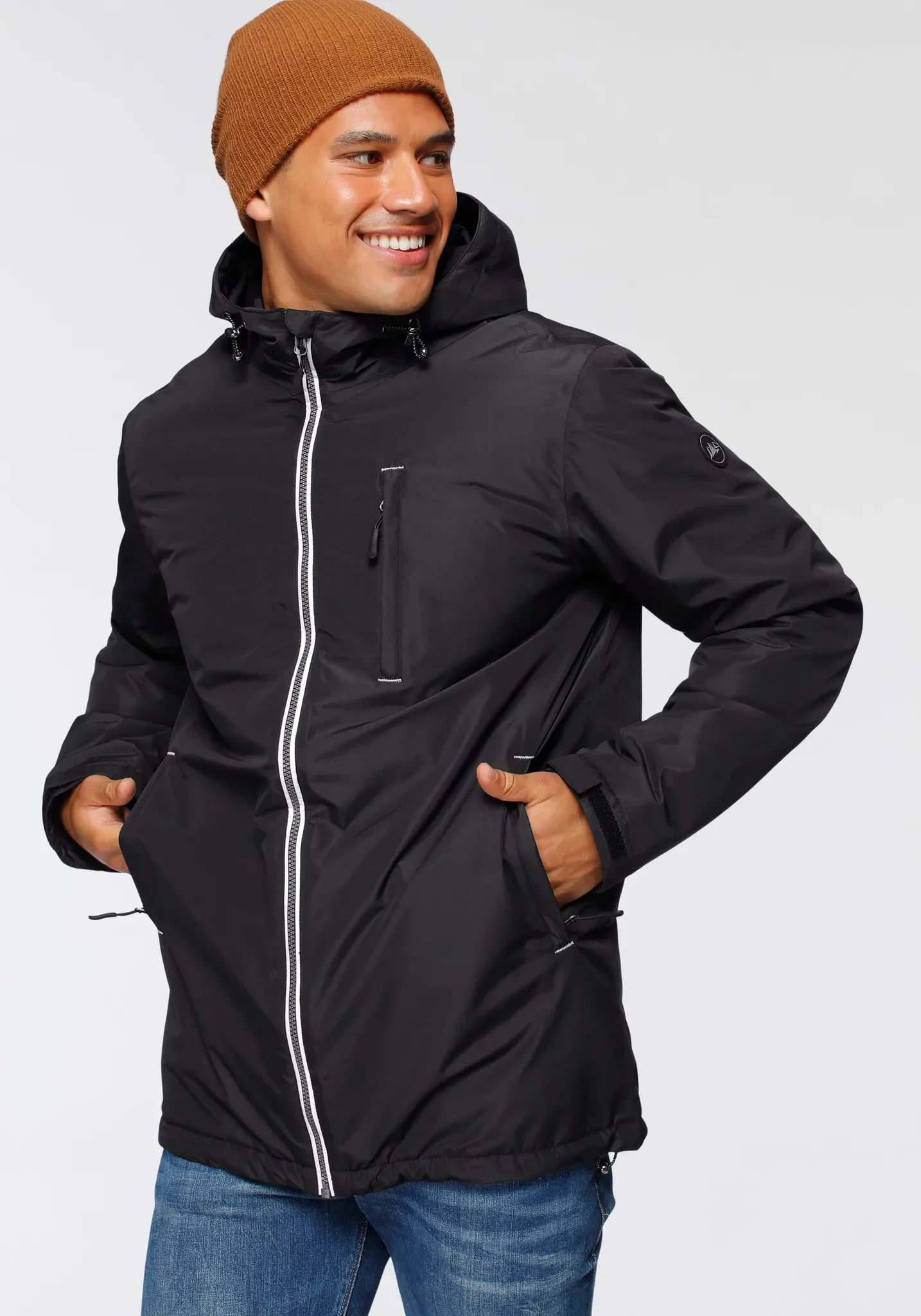 Funktionsjacke POLARINO, Herren, Gr. 46, schwarz, Web, Obermaterial: 100% Polyester. Futter: 100% Polyester. Wattierung: 100% Polyester, unifarben, mit Klettverschluss, Jacken Funktionsjacke, wasserdicht, atmungsaktiv und winddicht