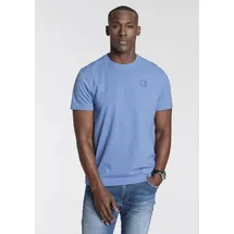 delmao Rundhalsshirt Kurzarm, Regular Fit, basic, aus 100% Baumwolle blau L (52/54)