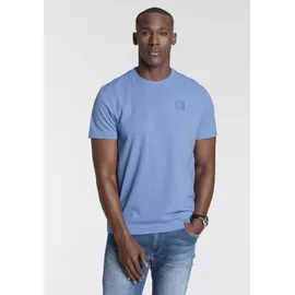 delmao Rundhalsshirt Kurzarm, Regular Fit, basic, aus 100% Baumwolle blau L (52/54)