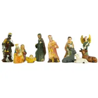 Dekoprojekt Scheuerer Weihnachtskrippe Krippenzubehör Krippenfiguren Set Krippe Holz Krippenstall inkl.10 tlg.Krippenfiguren