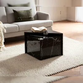 FineBuy Couchtisch FineBuy Sofatisch MONOBLOC 2er Set Hochglanz Marmor Optik Dreieckig