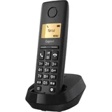 Gigaset Pure 120 - Schnurloses Telefon mit Anrufschutz und ECO DECT - beleuchtetes Display - Hörgerätekompatibel, anthrazit schwarz [Kompatibel in DE, IT, FR, NL, BE, Che, AUT]