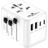 Offgridtec Reiseadapter Universal Weltweit 2x USB-A und 2x USB-C Weiss