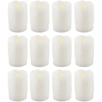 GLOBO LED Kerze 5 x 7,5 cm 12 St. weiß