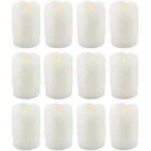 GLOBO LED Kerze 5 x 7,5 cm 12 St. weiß