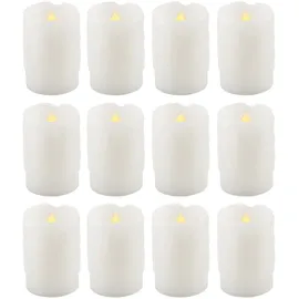 GLOBO LED Kerze 5 x 7,5 cm 12 St. weiß