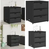 Vidaxl - Gartenschrank Schwarz 55x59x69 cm Poly Rattan - Outdoor-Schrank - Gartenschrank - Stauraum - Gartenorganisation - Polyrattan - Home & Living
