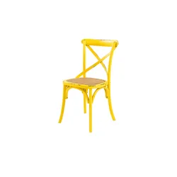 Stuhl im Used-Look in Antikoptik Xabi , gelb , Maße (cm): B: 50 H: 88 T: 55