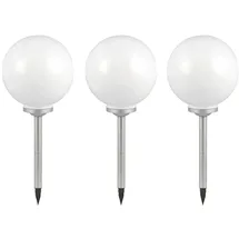 ETC Shop 3er-Set LED Solar Außen Garten Leuchten Kugel Lampen Wiese Rasen Beleuchtung