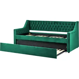 Beliani Ausziehbett MONTARGIS 90 x 200 cm smaragdgrün