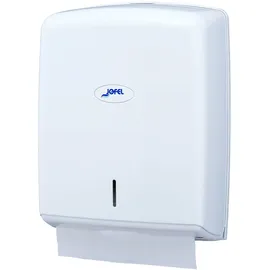 Jofel - Handtuchspender, Gesichtshandtuch, Wandhandtuchspender, bis zu 600 Zick-Zack-Tücher, hygienisch, hochwertiges ABS-Gehäuse, Value AH37000, Weiß