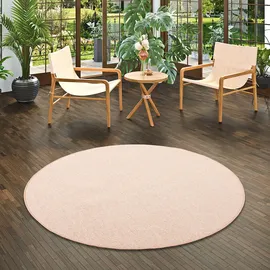 Snapstyle Feinschlingen Velour Teppich Sand Rund