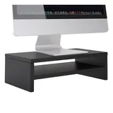 CARO-Möbel Monitorständer SUBIDA Bildschirmaufsatz 42x13x23 cm Schwarz