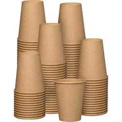 DeinPack Kaffeebecher 200 Stück 300 ml 12 oz Pappbecher braun Probierbecher Trinkbecher Coffee to go Einwegbecher biologisch abbaubar Umweltfreundlich