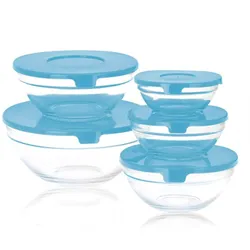 Eleganz trifft auf Funktionalität: Das 5 Lunchbox-Set Glass EH Blau