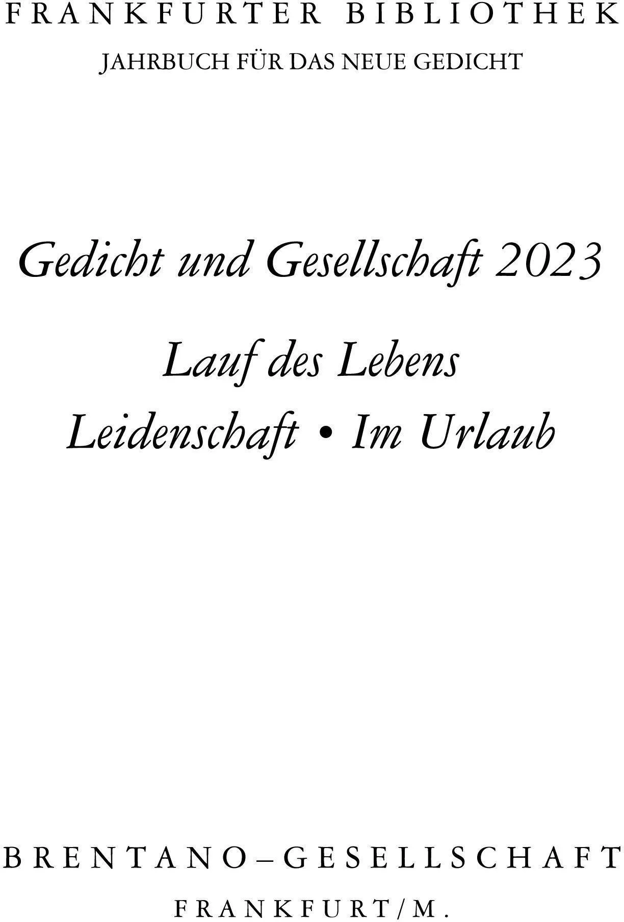 Frankfurter Bibliothek 2023 - Klaus-F. Schmidt-Mâcon  Leinen