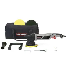 Dino Kraftpaket Exzenter Poliermaschine 12-Stufig mit LCD-Display und Memory-Funktion im Set