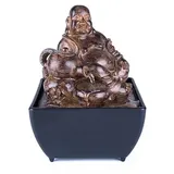 pajoma® Zimmerbrunnen Buddha Teekanne H 17,5 cm – Beruhigendes Wasserplätschern im asiatischen Design | Feng-Shui Wohnaccessoire aus Kunstharz – Ideal für Meditation & Relax